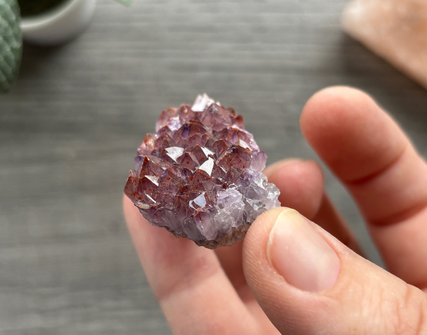 Thunder Bay Red Amethyst Crystal Cluster (J) - The Wandering Fox Emporium, Your Crystal Store