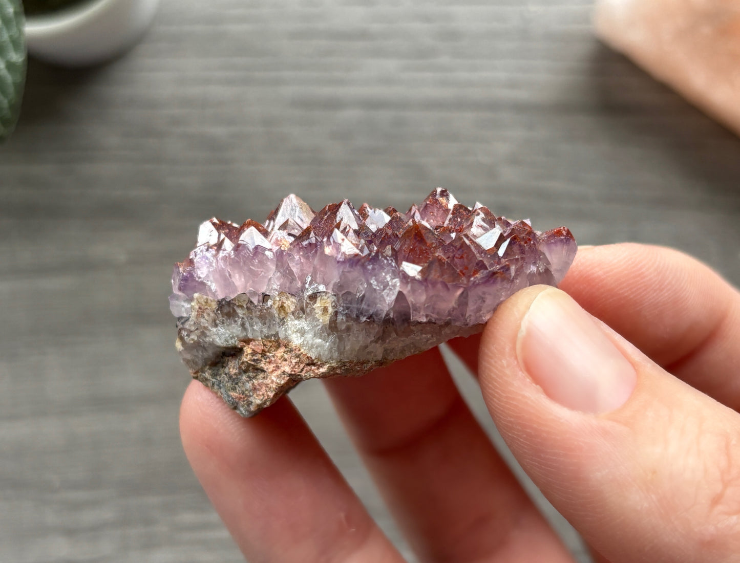 Thunder Bay Red Amethyst Crystal Cluster (J) - The Wandering Fox Emporium, Your Crystal Store