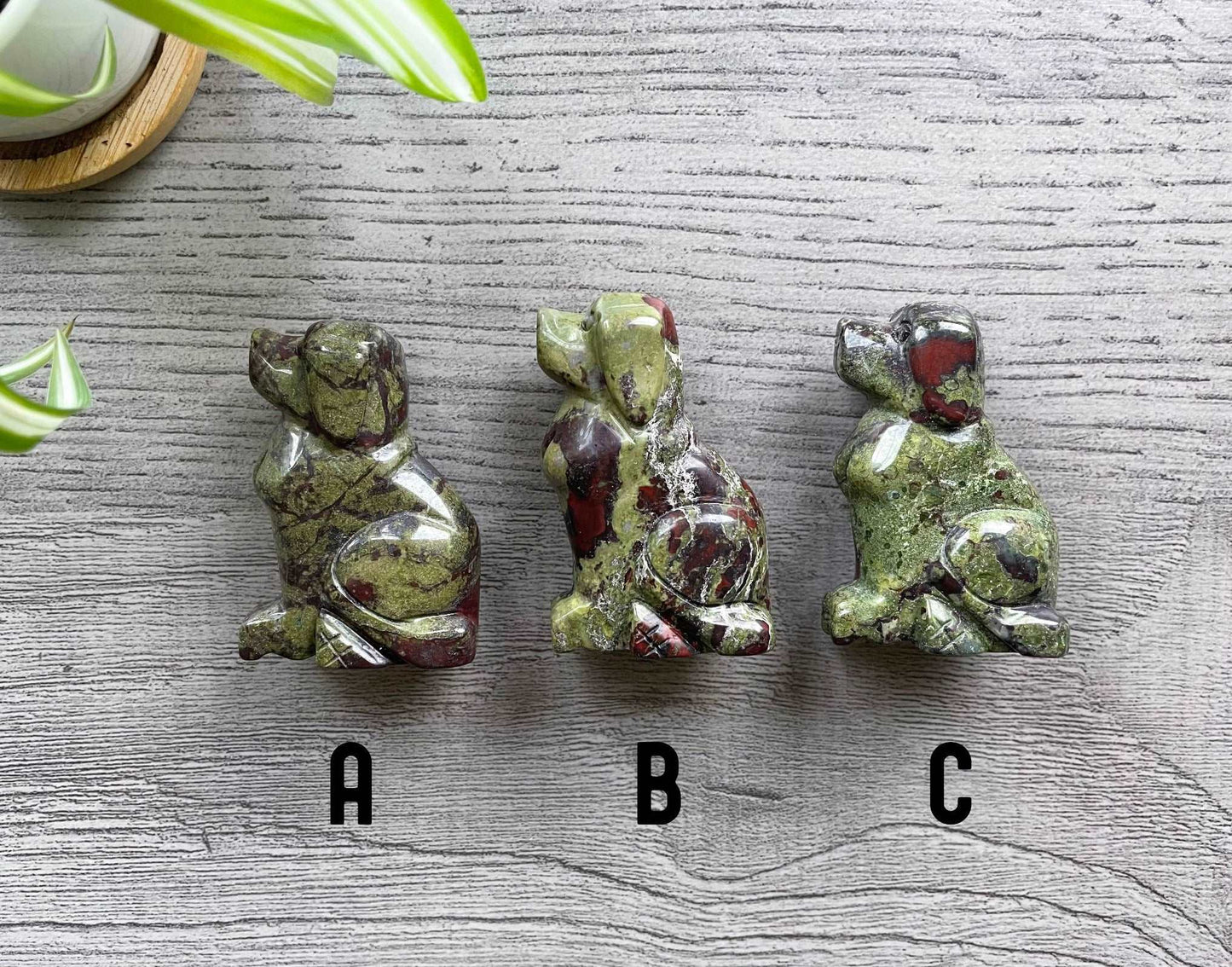 Dragon Bloodstone Dog Crystal Carving side