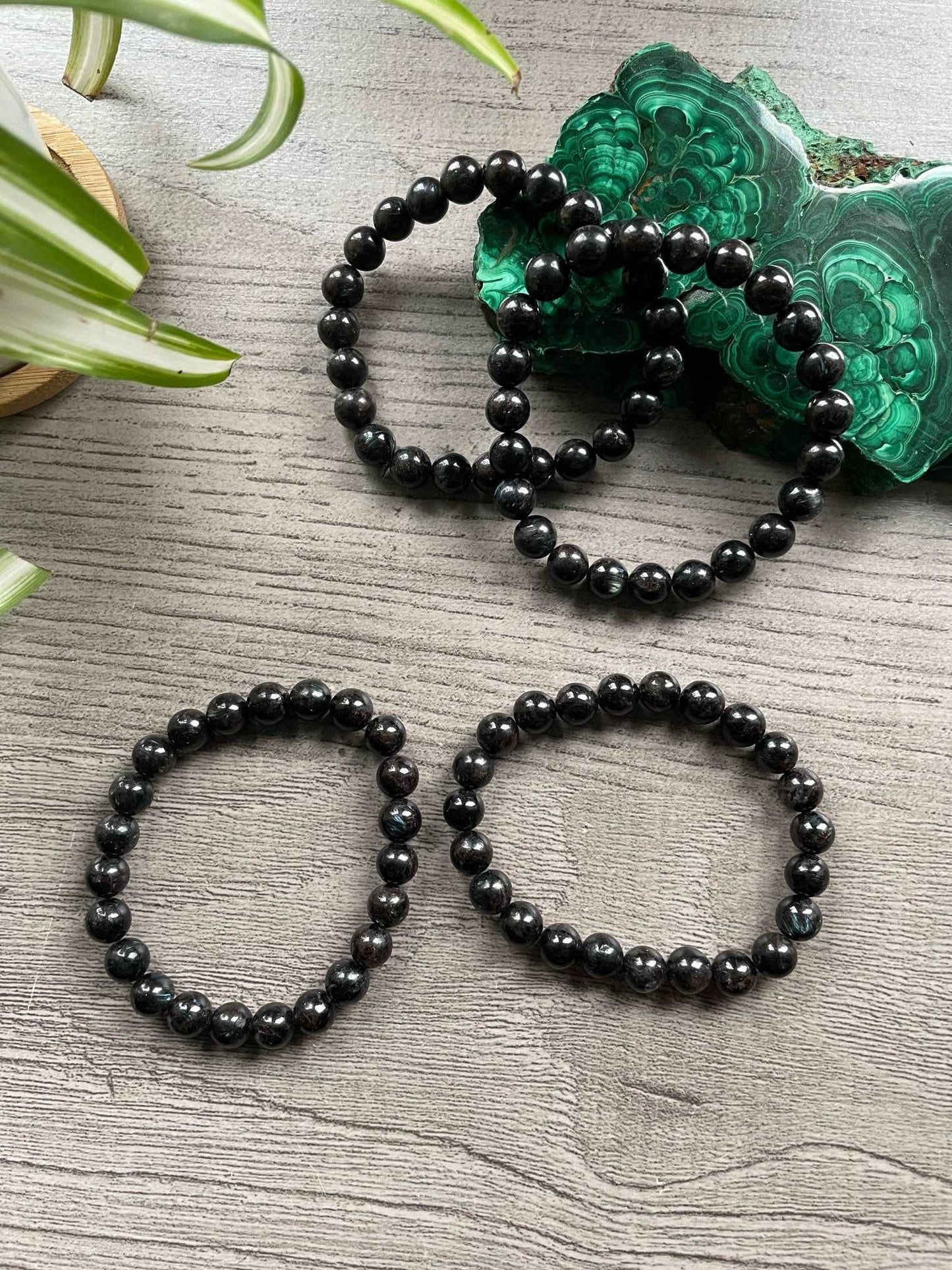 Arfvedsonite Bracelet 8mm - The Wandering Fox Emporium, Your Crystal Store selection