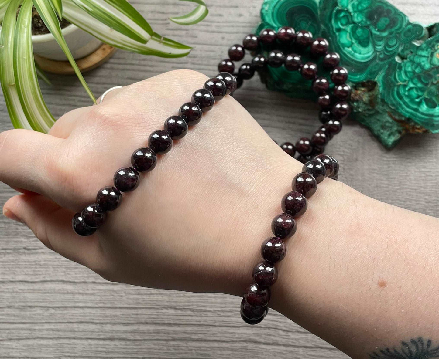 Garnet Bracelet 9mm - The Wandering Fox Emporium, Your Crystal Store selection