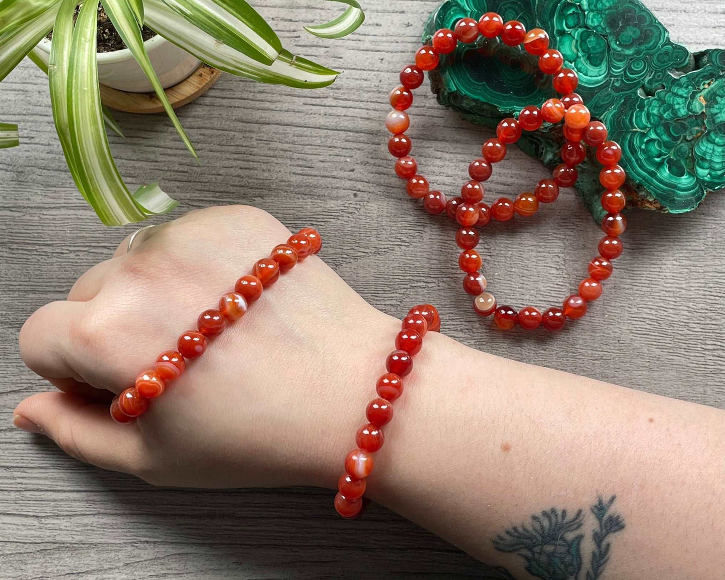 Carnelian Bracelet 8mm - The Wandering Fox Emporium, Your Crystal Store selection