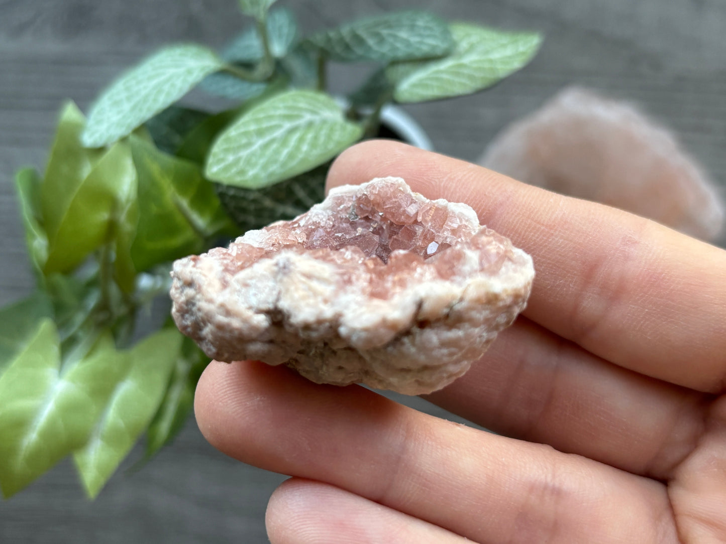 Pink Amethyst Geode Crystal Cluster (H)
