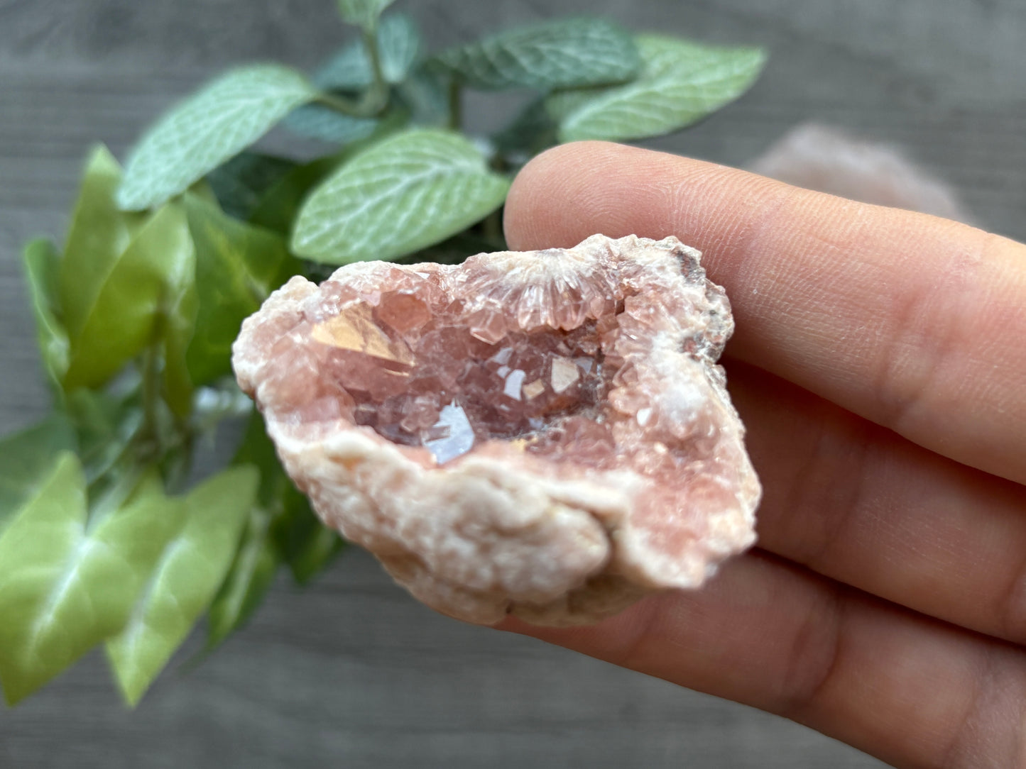 Pink Amethyst Geode Crystal Cluster (H)