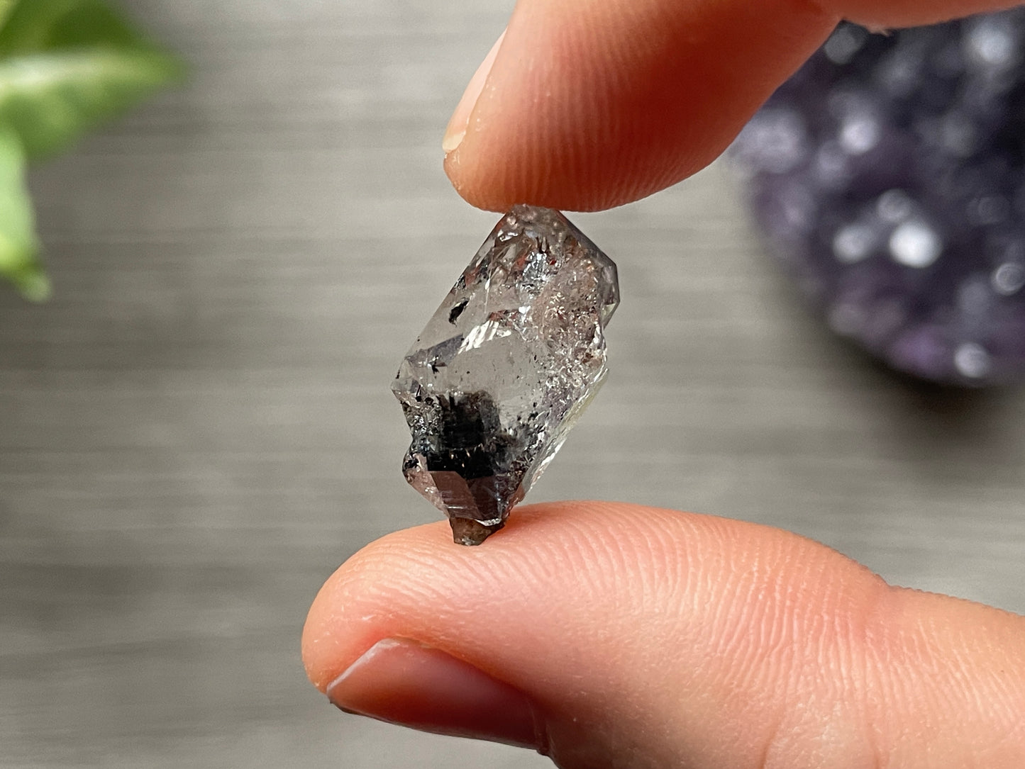 Herkimer Diamond Crystal with Anthraxolite Inclusions (J) 5