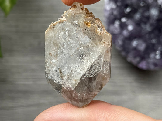 Herkimer Diamond Crystal with Anthraxolite & Mica Inclusions (#13) 2