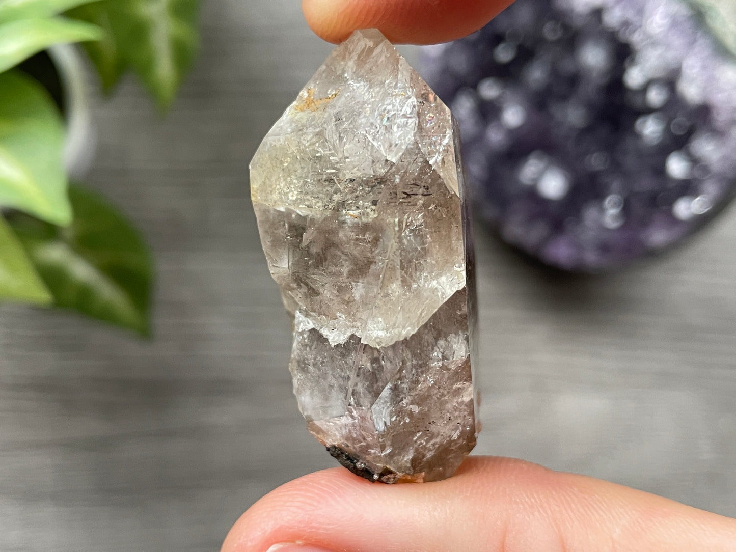 Herkimer Diamond Crystal with Anthraxolite & Mica Inclusions (#9) 6