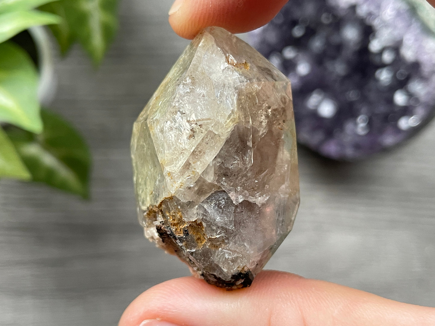 Herkimer Diamond Crystal with Anthraxolite & Mica Inclusions (#9) 4