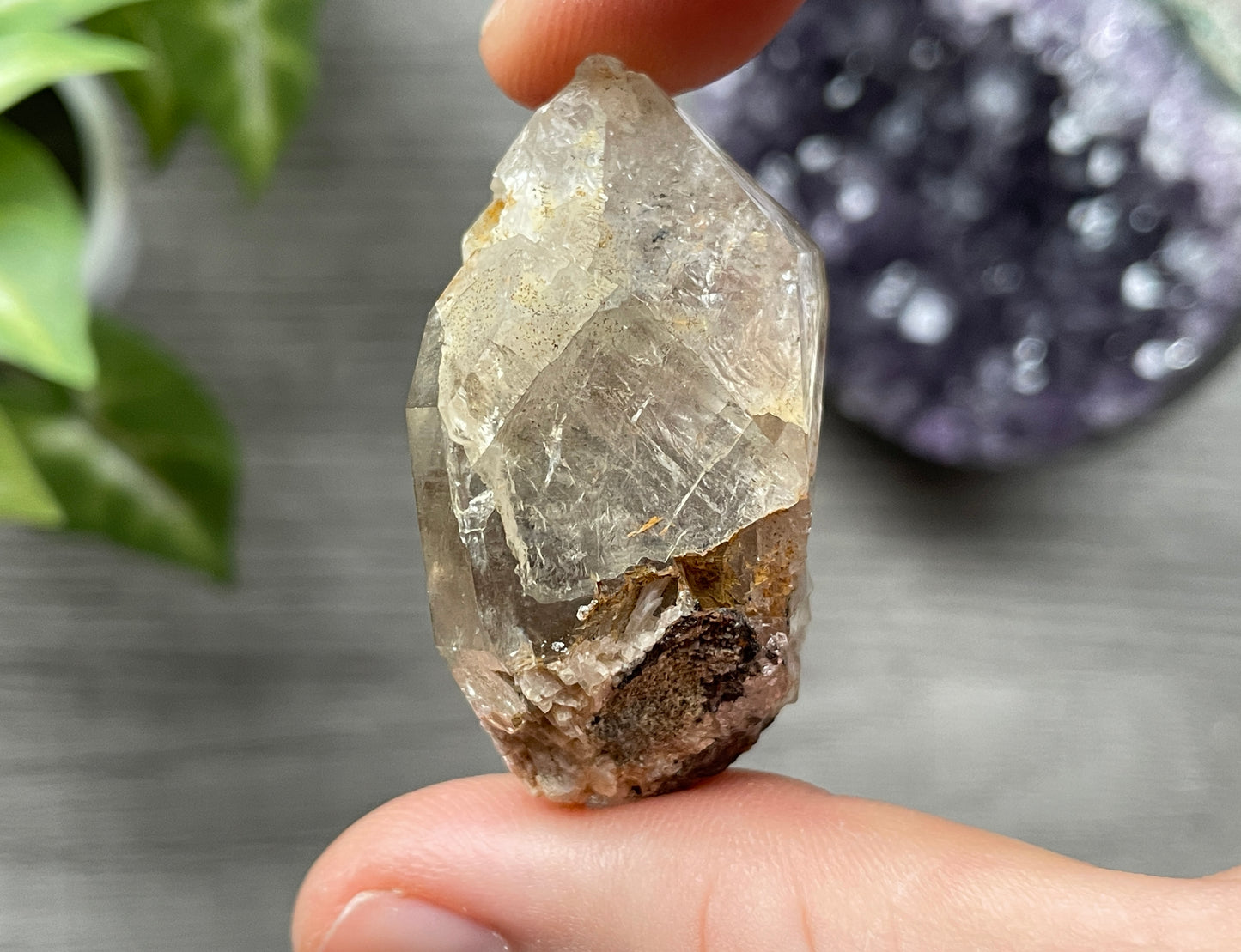 Herkimer Diamond Crystal with Anthraxolite & Mica Inclusions (#9) 3