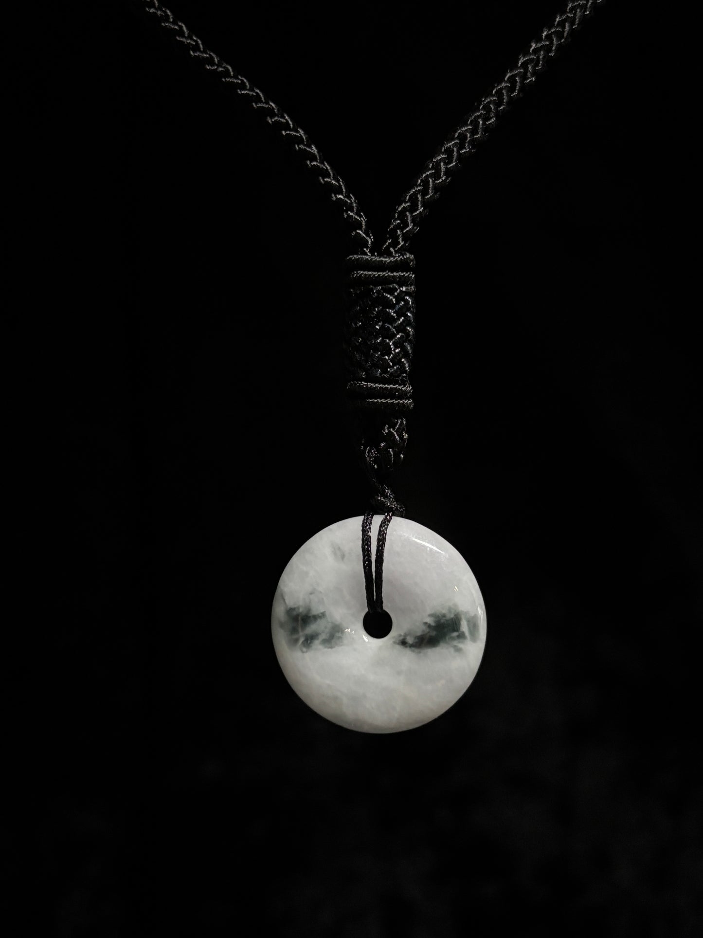 Genuine Jade Donut Macramé Necklace - The Wandering Fox Emporium, Your Crystal Store (A)