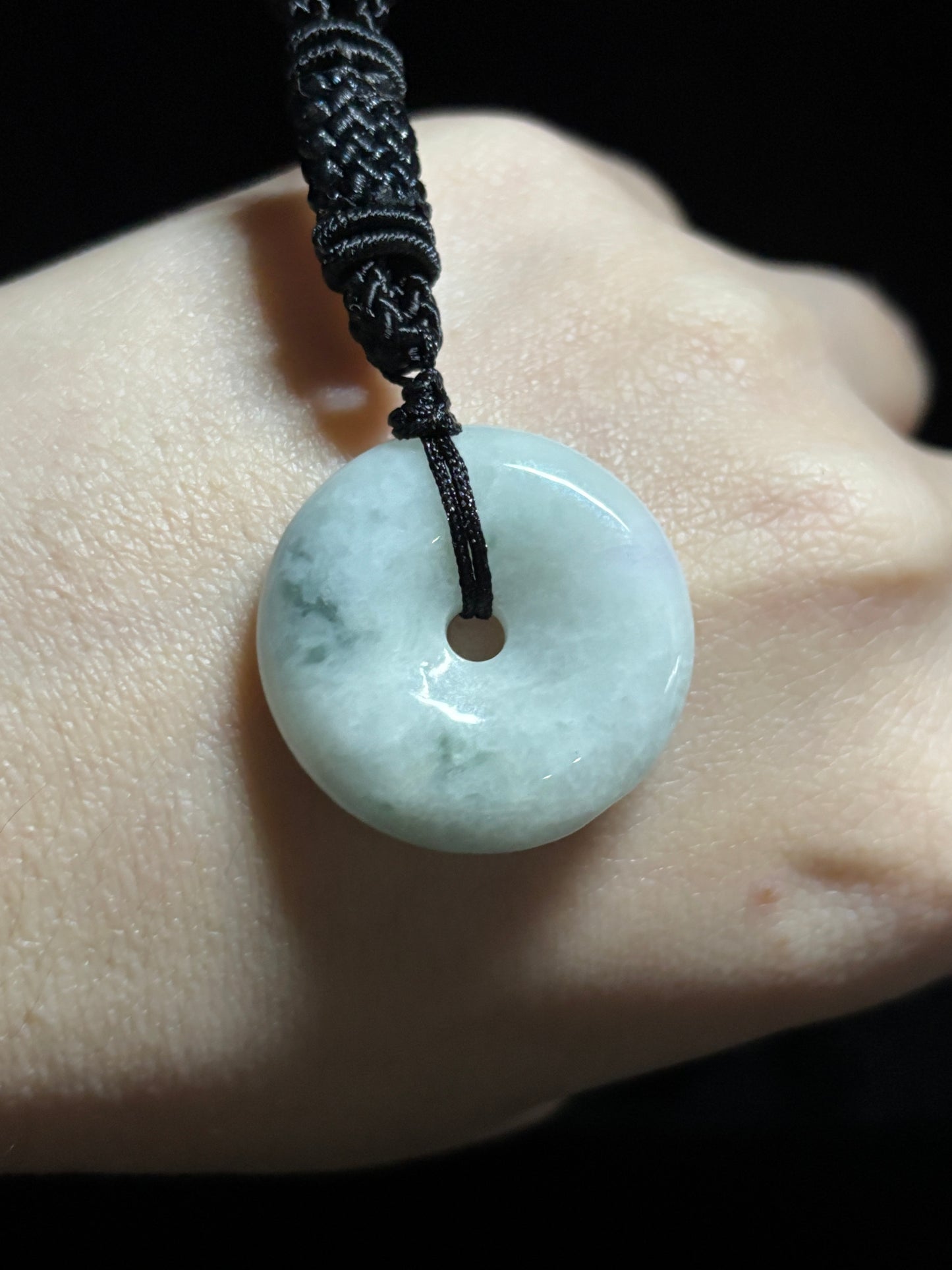 Genuine Jade Donut Macramé Necklace - The Wandering Fox Emporium, Your Crystal Store (B)