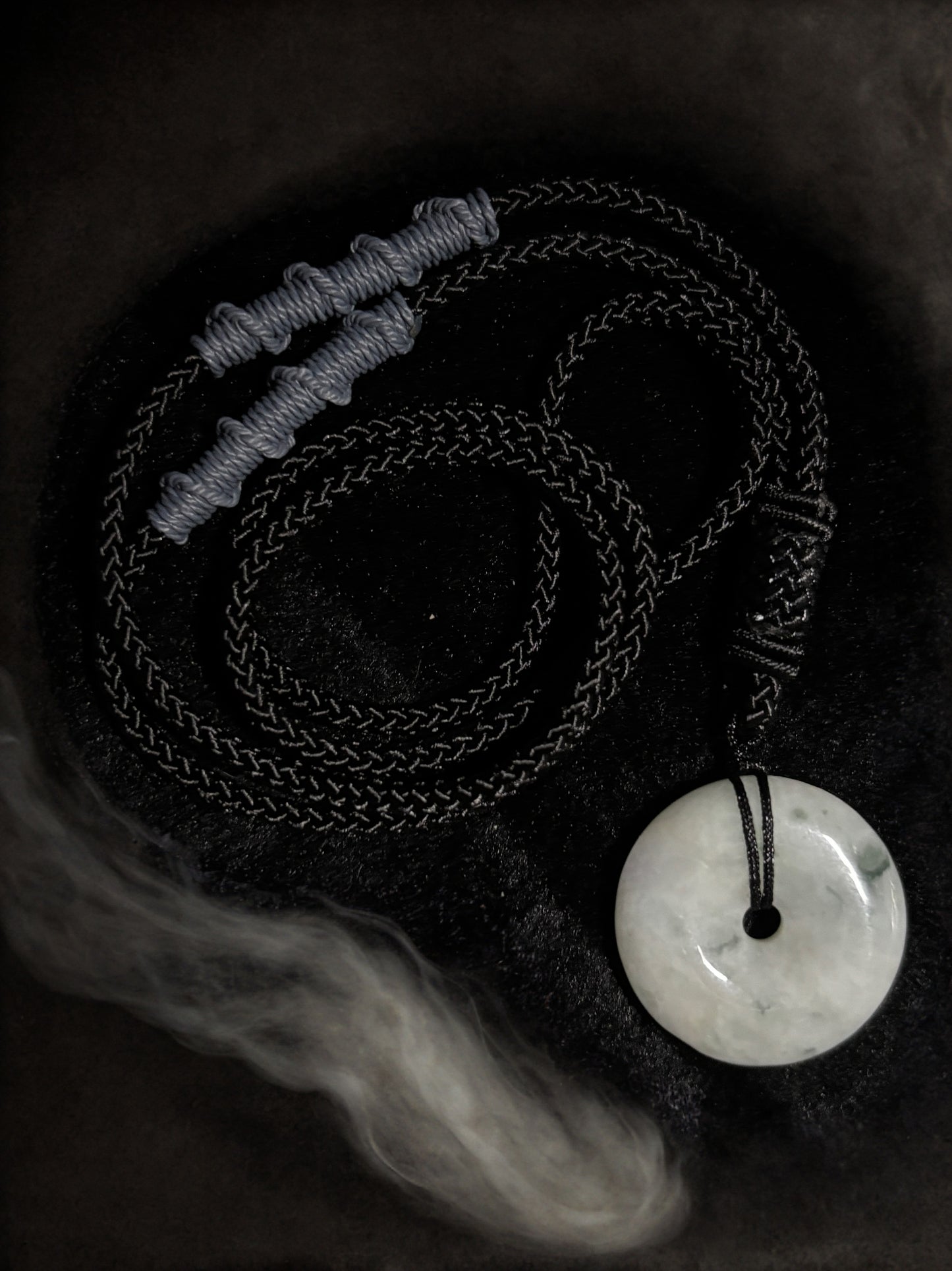 Genuine Jade Donut Macramé Necklace - The Wandering Fox Emporium, Your Crystal Store (B)