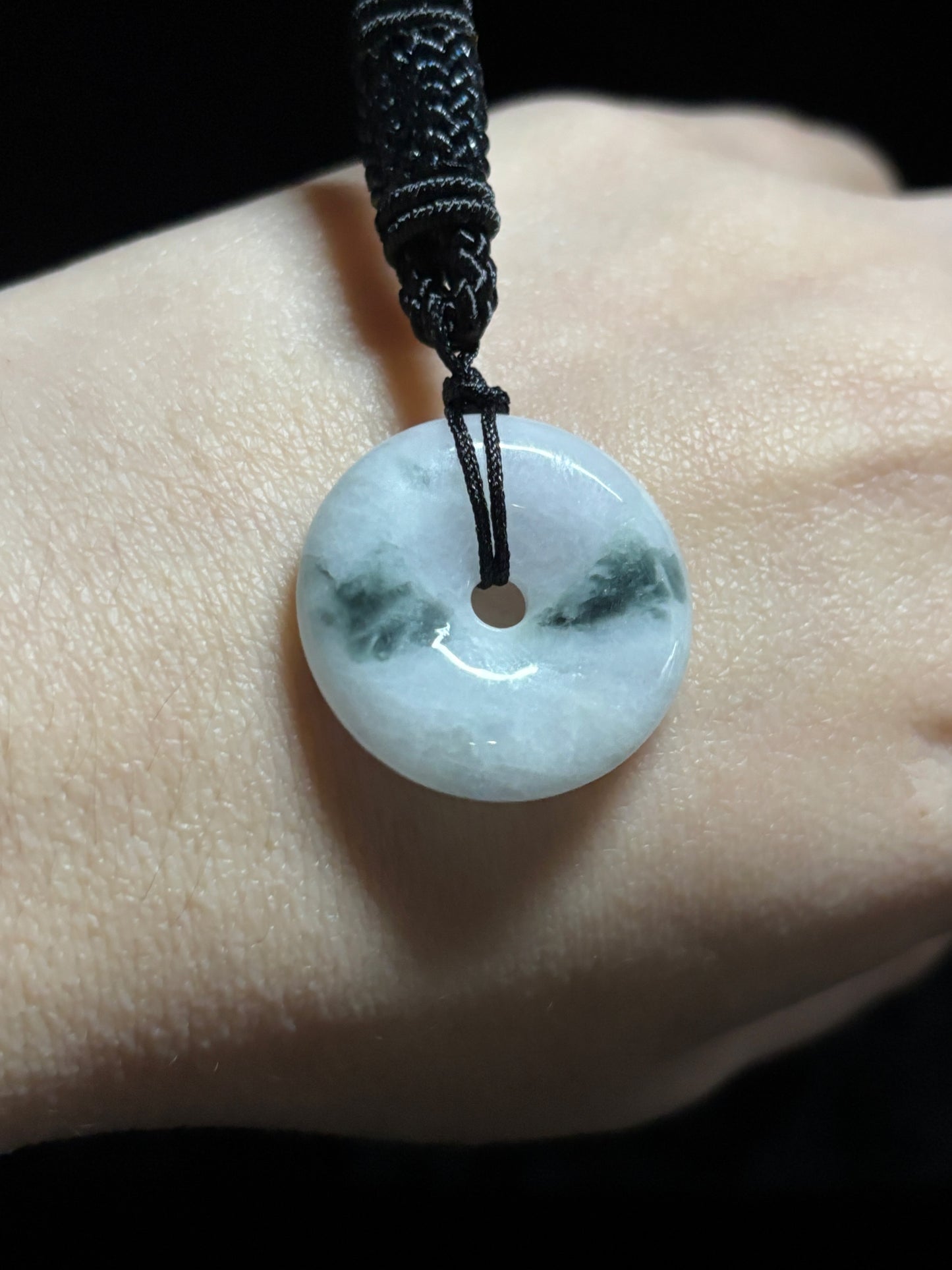 Genuine Jade Donut Macramé Necklace - The Wandering Fox Emporium, Your Crystal Store (A)