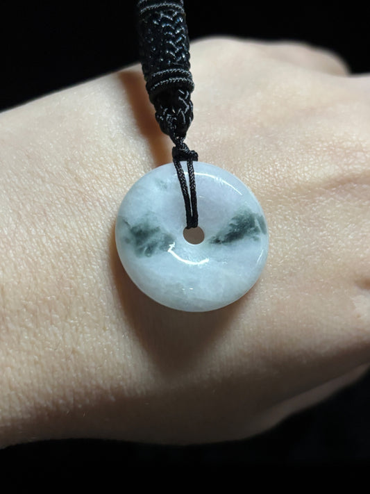 Genuine Jade Donut Macramé Necklace (A) | The Wandering Fox Emporium