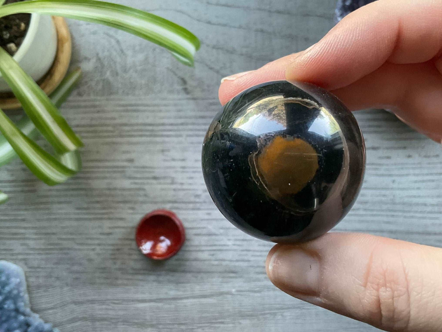 Blue Tiger's Eye Sphere - 40mm (A) - The Wandering Fox Emporium, Your Crystal Store top