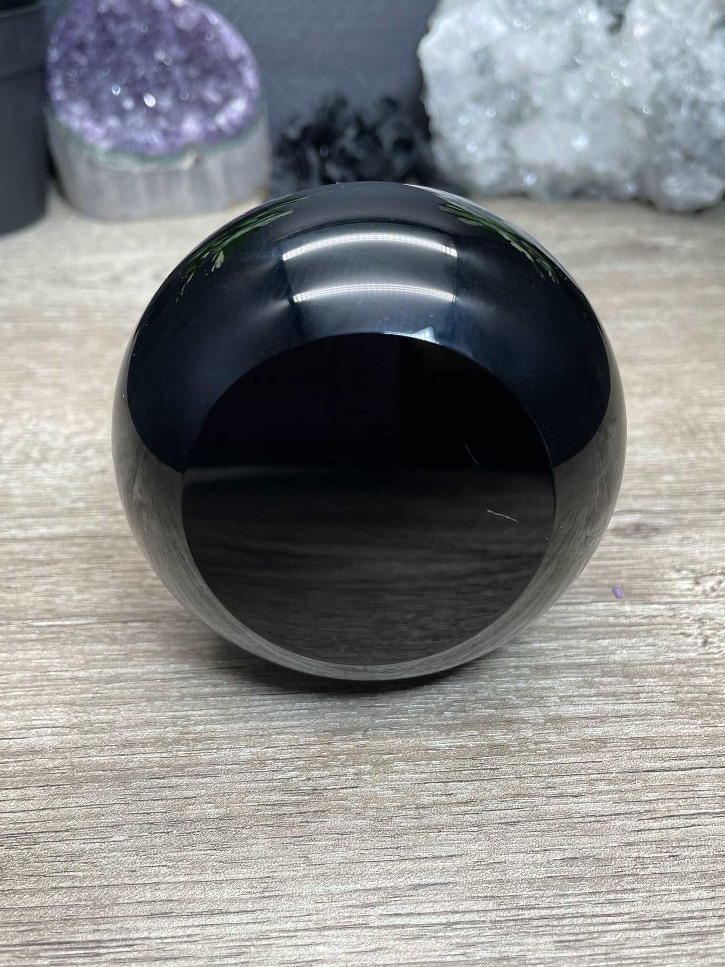 Black Obsidian Gourd Crystal Carving, bottom