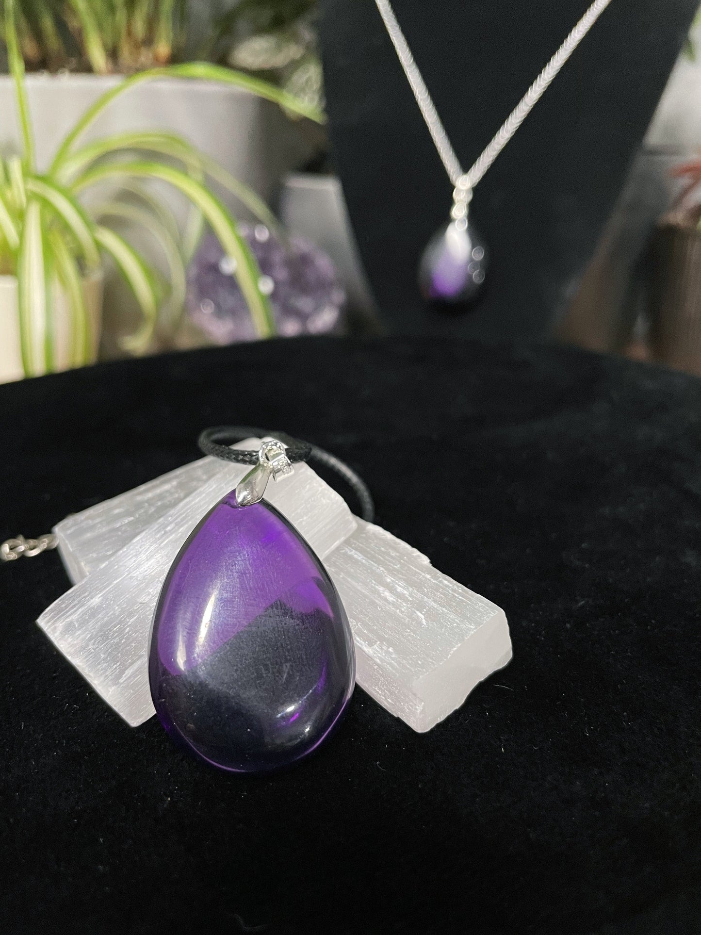 High Quality Amethyst Teardrop Necklace crystal