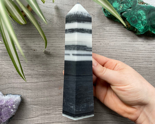 Striped Zebra Jasper Crystal Tower (A) side