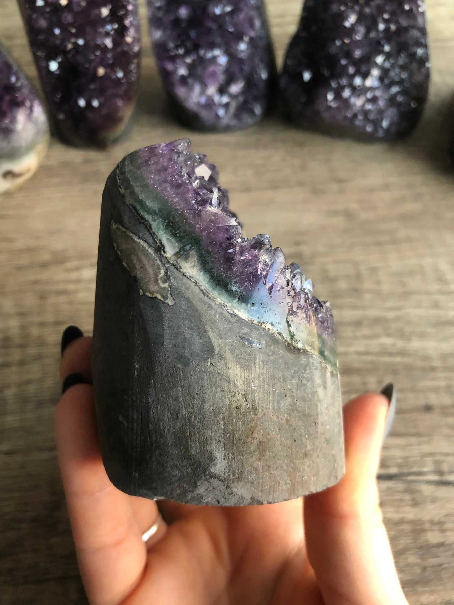 Uruguayan Amethyst Crystal Cut Base - C left