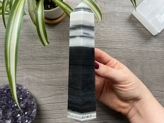 Striped Zebra Jasper Crystal Tower (C) side