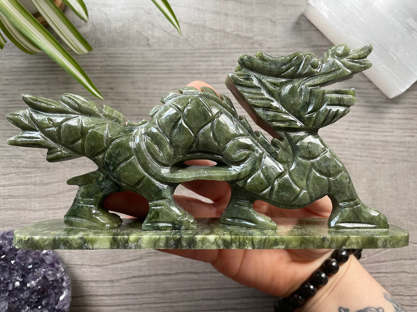 Xiuyan "Jade" Dragon (C) Crystal Carving side 2