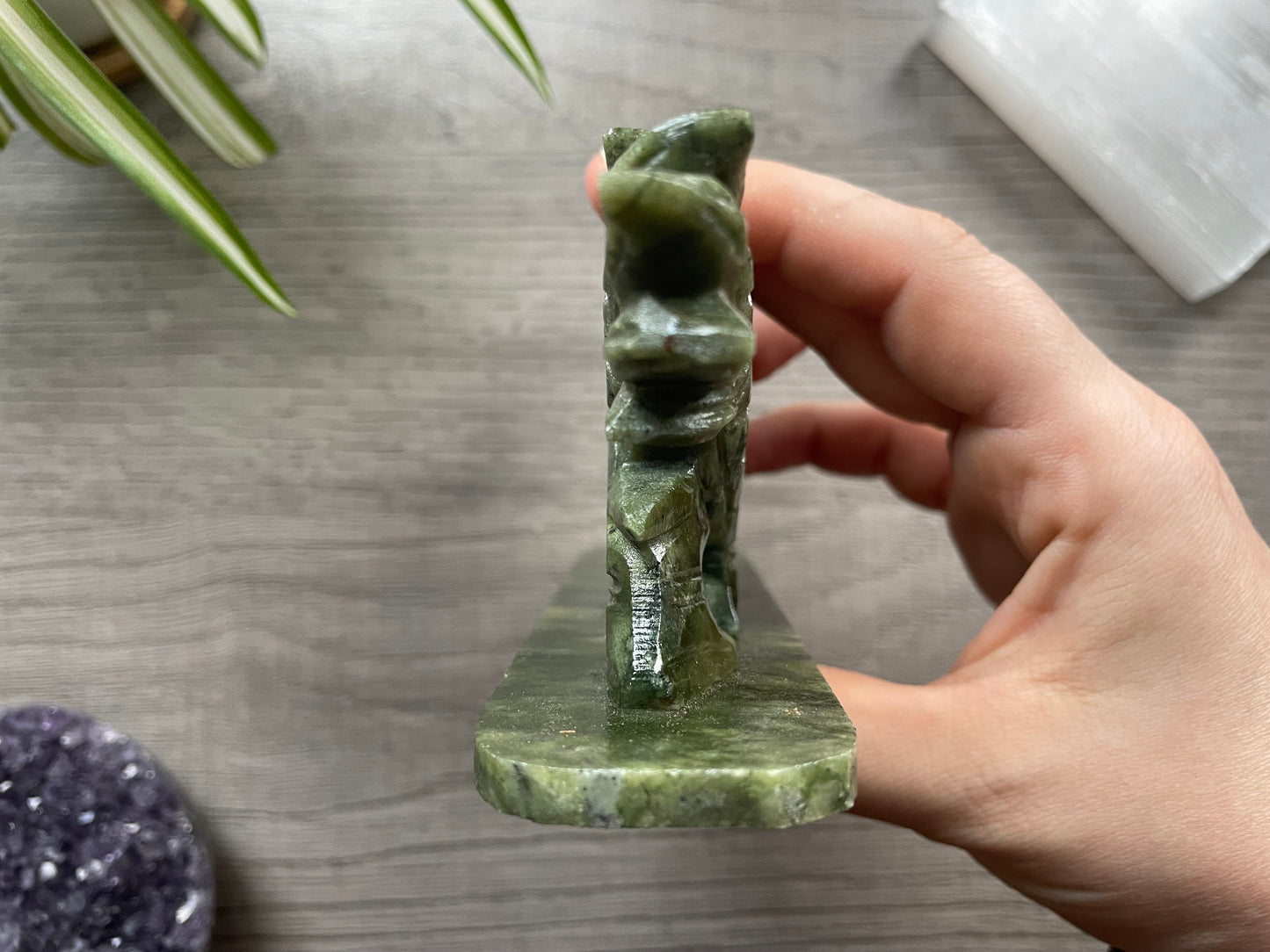Xiuyan "Jade" Dragon (C) Crystal Carving front