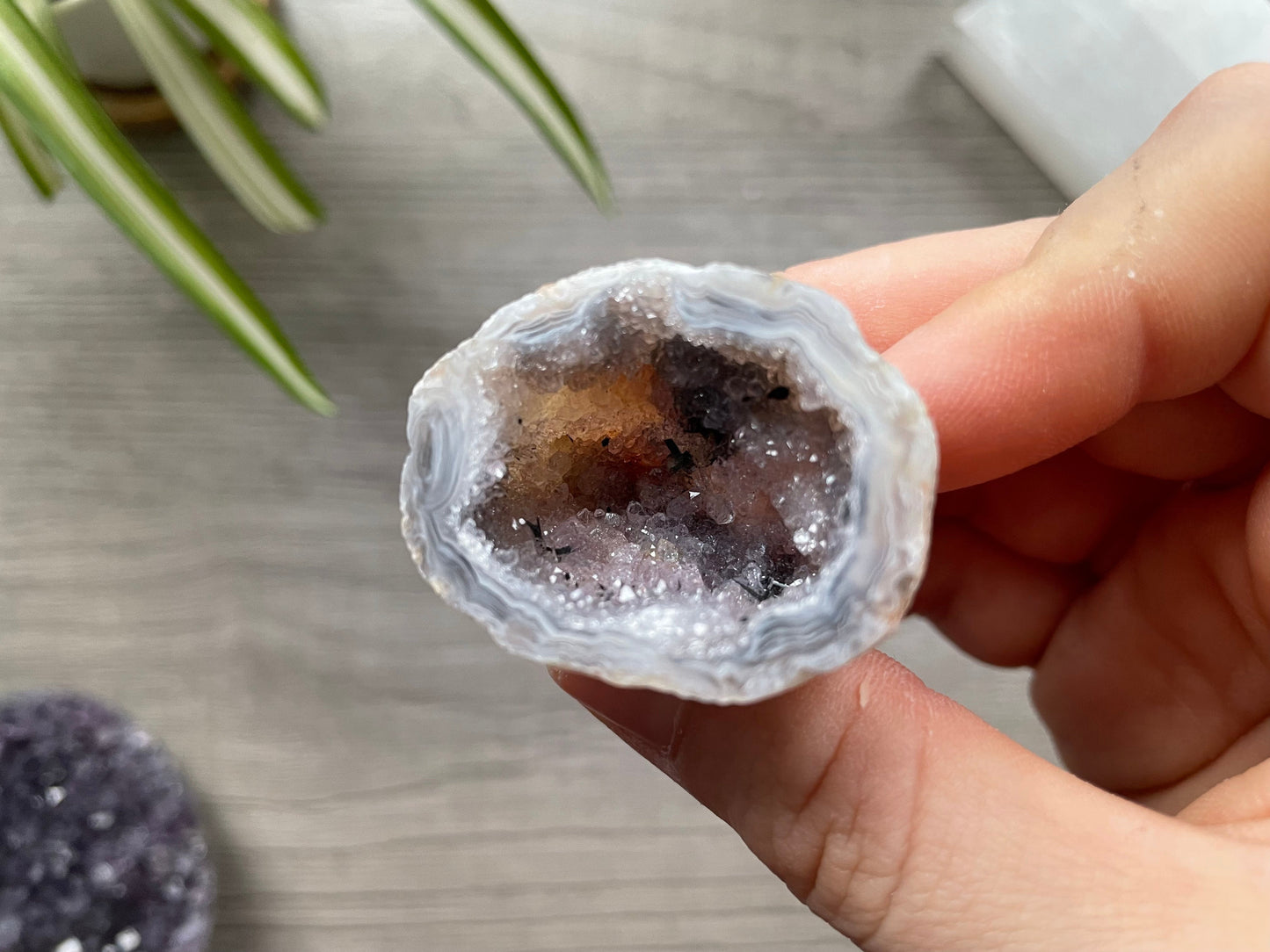 Natural Oco Geode Cluster - F close up