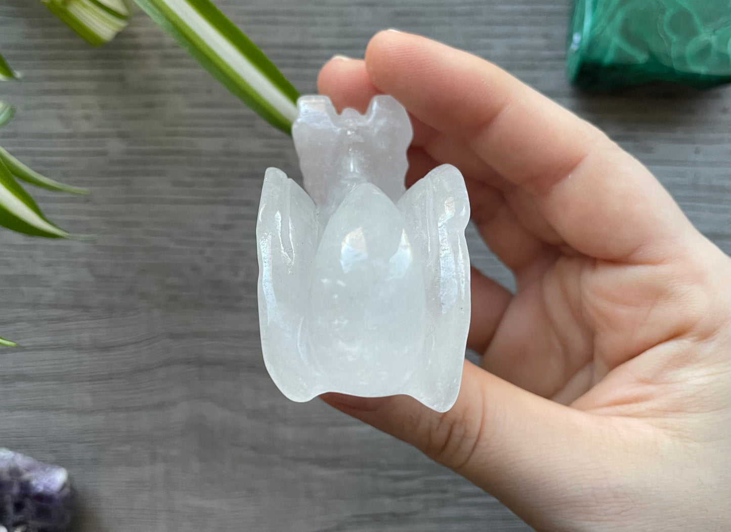 Quartz Dragon Crystal Carving back