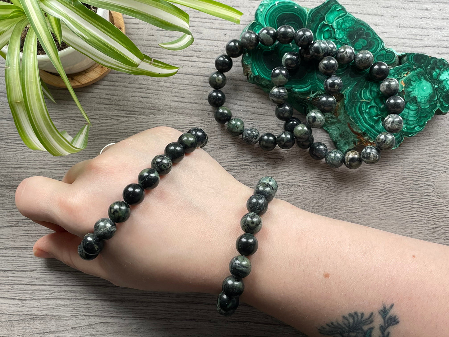 Kambaba Jasper Bracelet 10mm - The Wandering Fox Emporium, Your Crystal Store selection