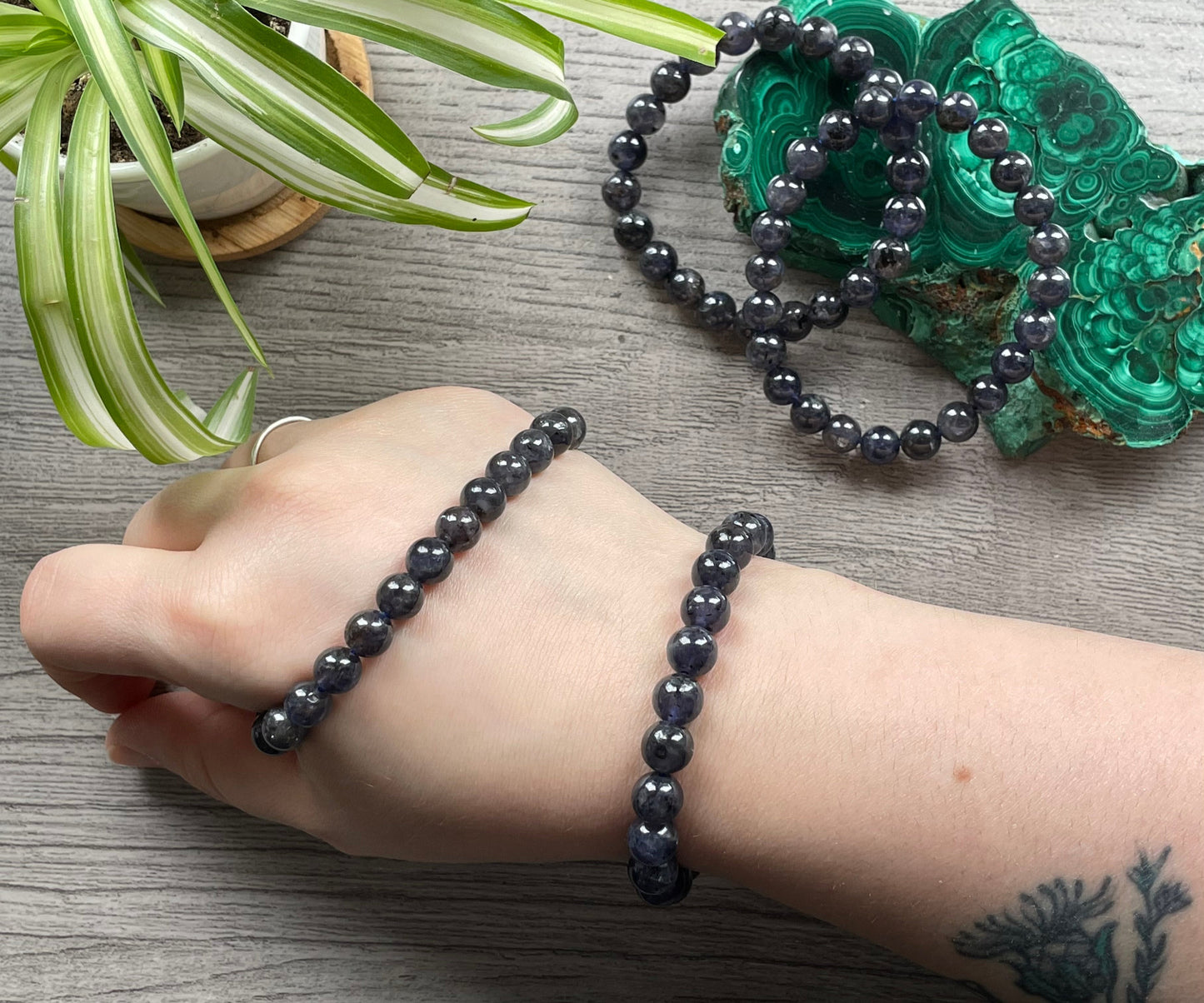 Iolite Bracelet 8mm - The Wandering Fox Emporium, Your Crystal Store selection