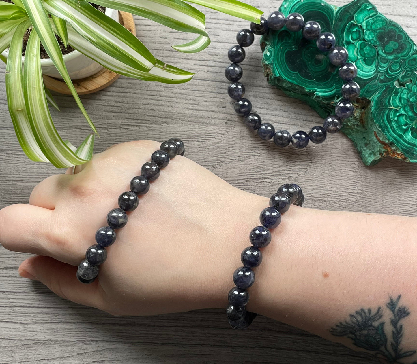 Iolite Bracelet 10mm - The Wandering Fox Emporium, Your Crystal Store selection