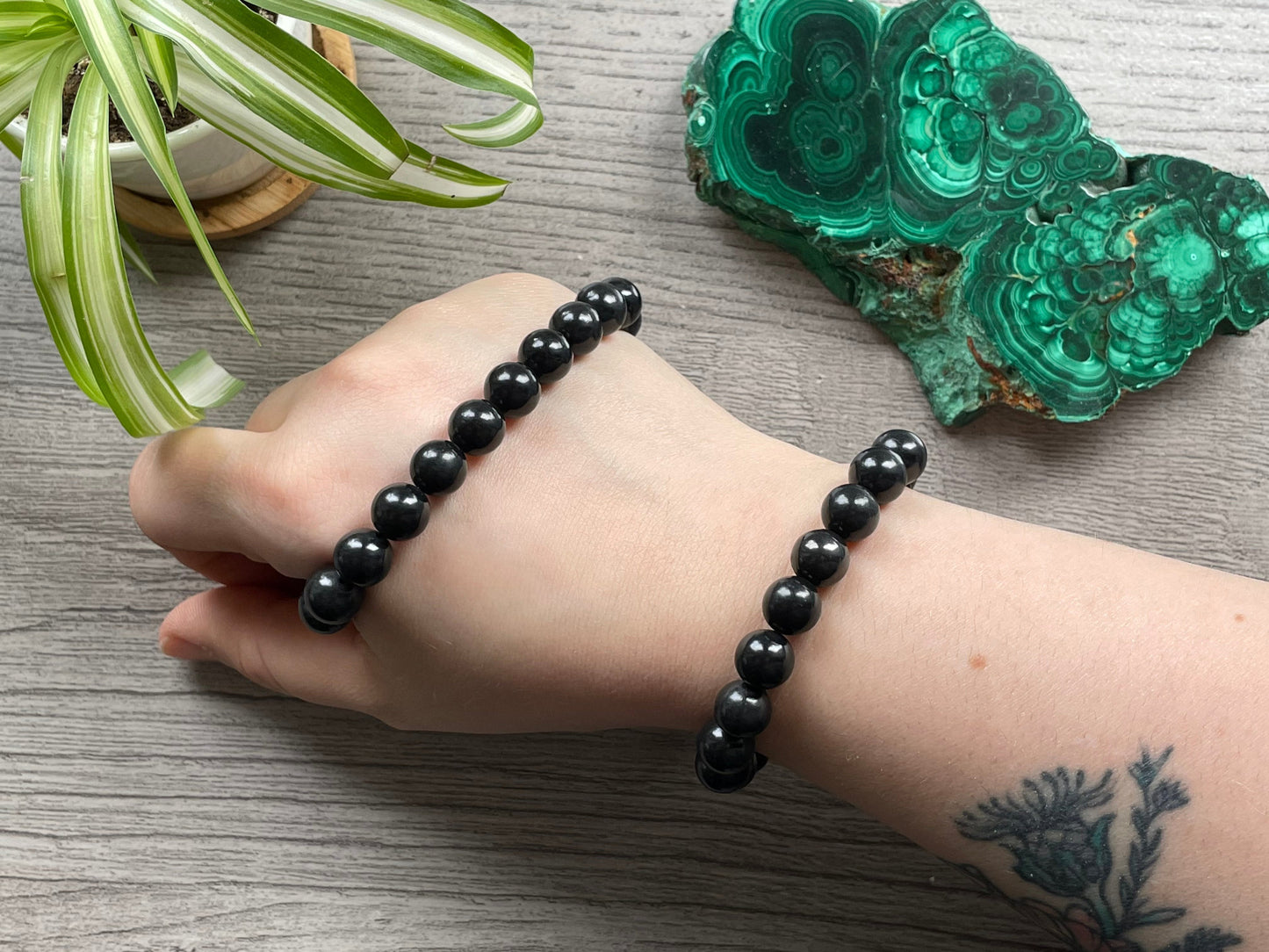 Shungite Bracelet 10mm - The Wandering Fox Emporium, Your Crystal Store selection