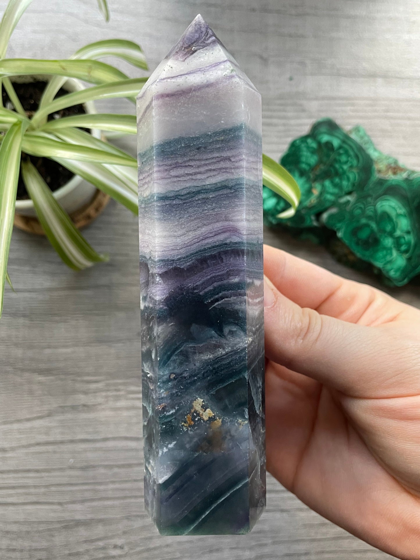 Silky Fluorite Small Crystal Tower