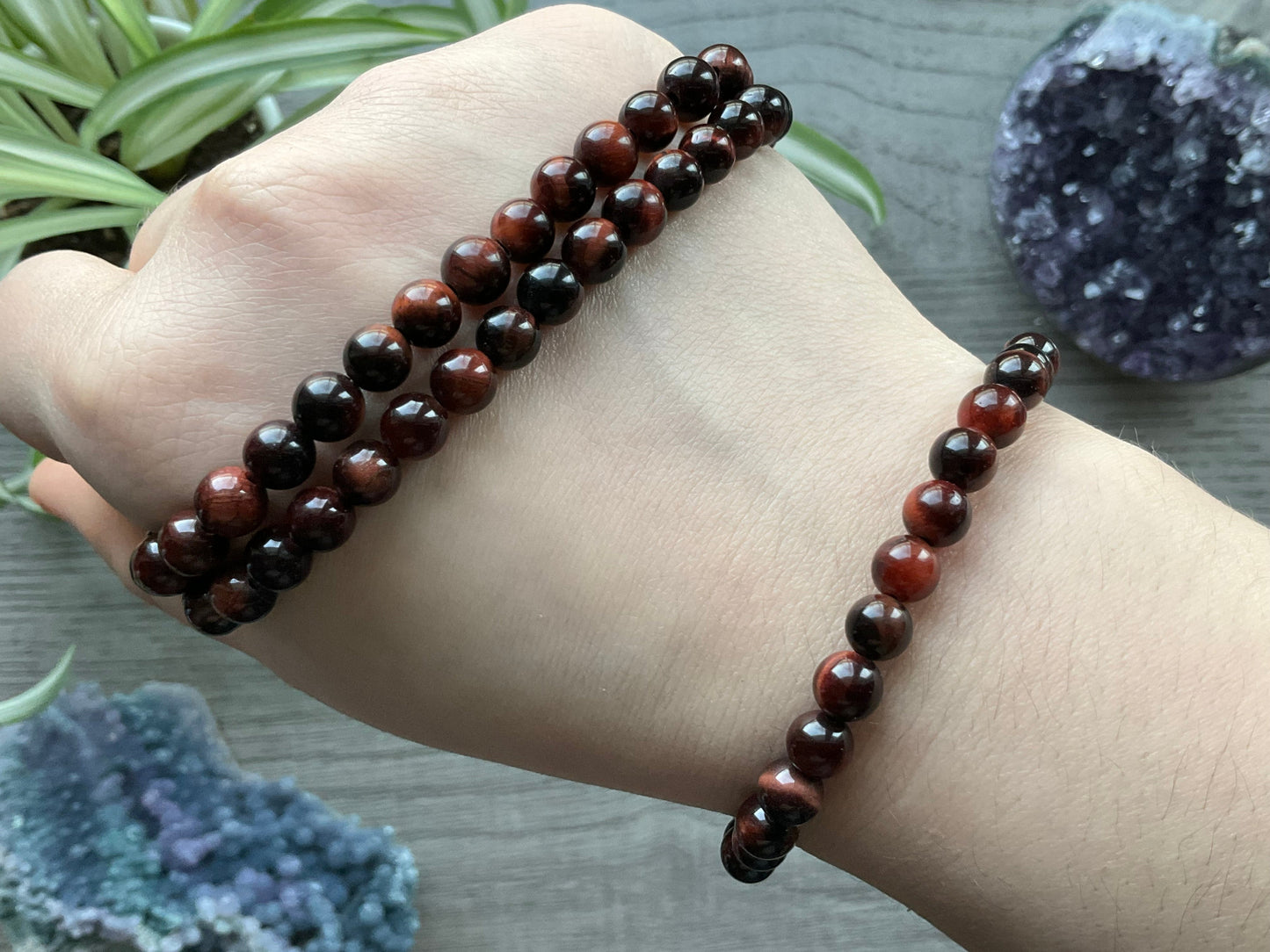 Red Tiger's Eye Bracelet 6mm - The Wandering Fox Emporium, Your Crystal Store selection
