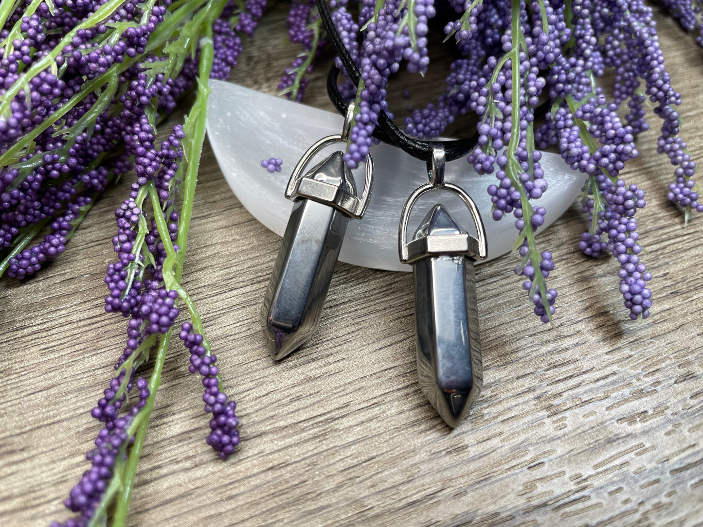 Terahertz Double-Terminated Crystal Point Necklace