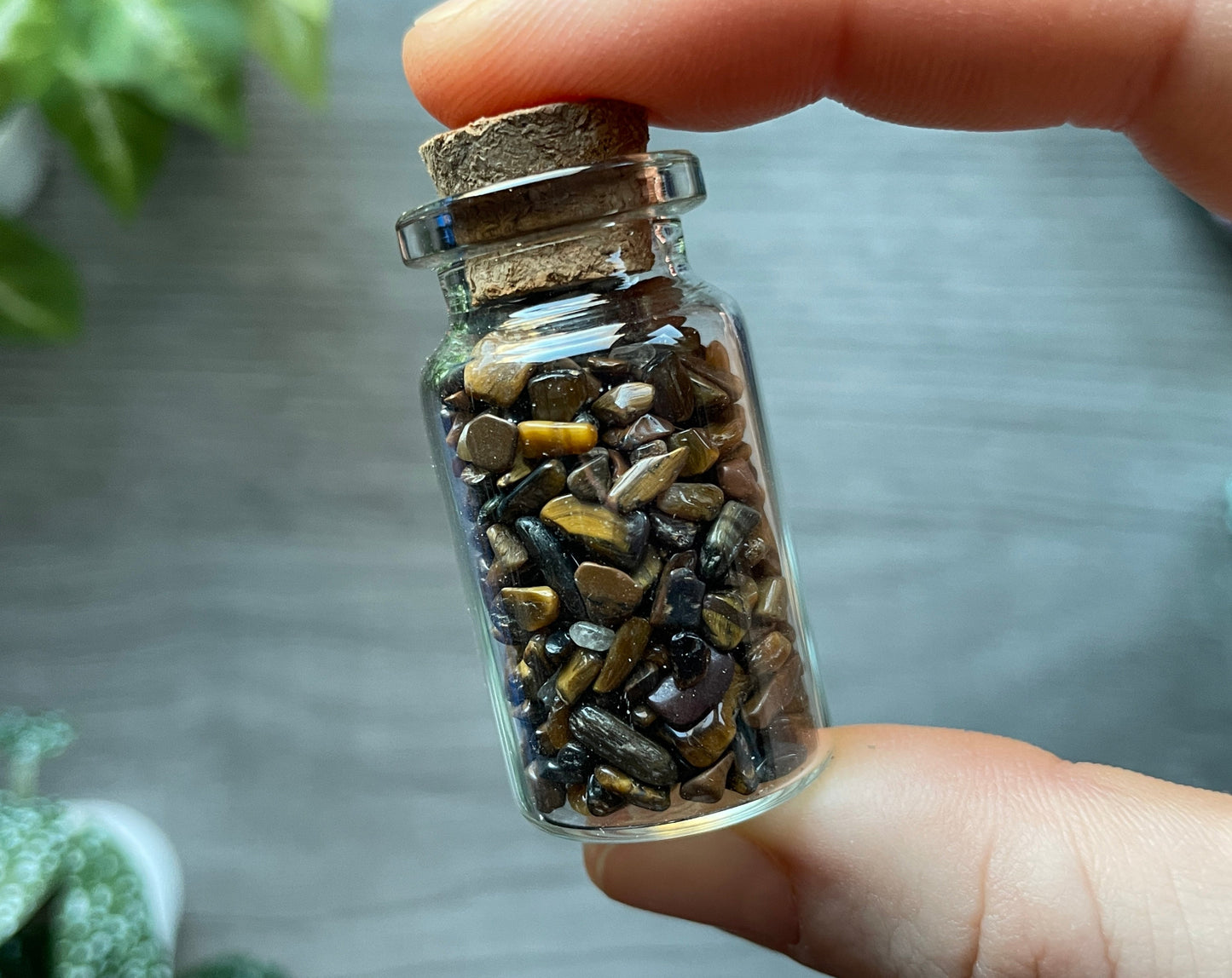 Tiger's Eye Crystal Chips Vial