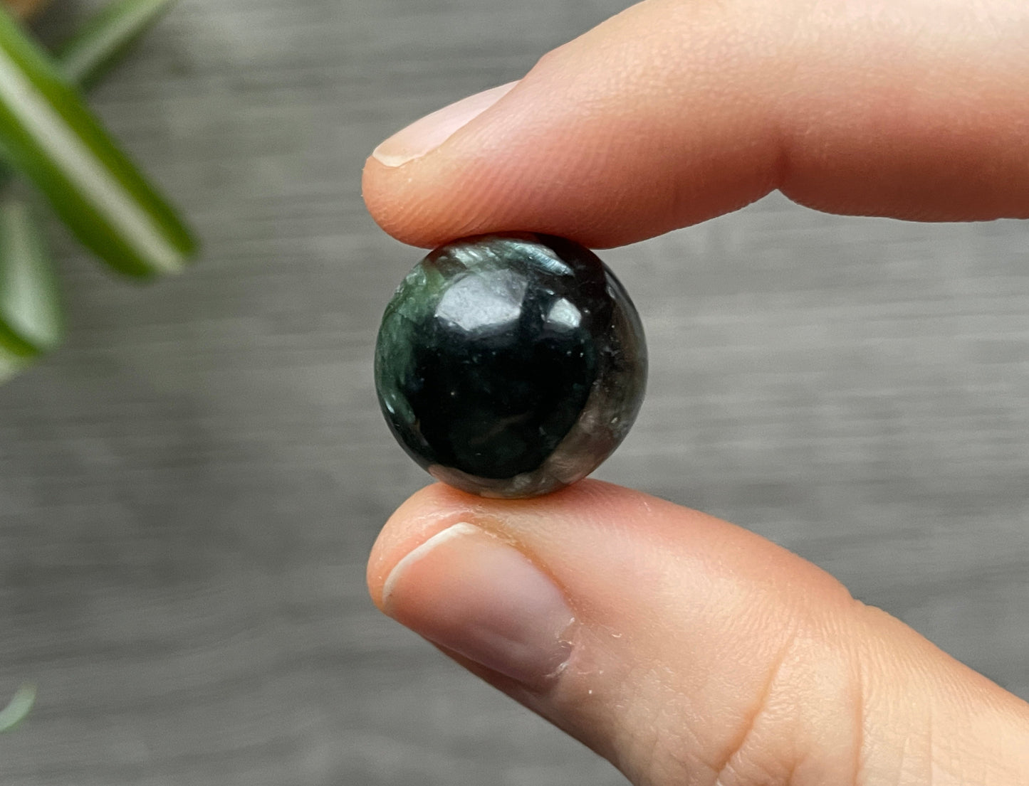 Seraphinite Mini Sphere - 17.5mm (B) - The Wandering Fox Emporium, Your Crystal Store bottom