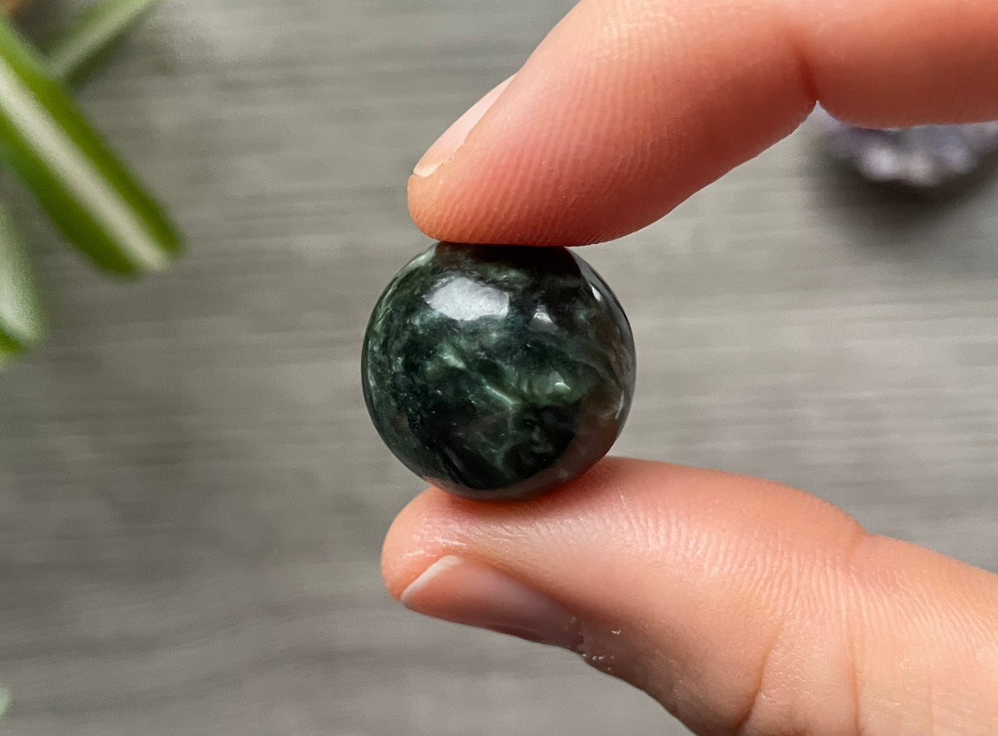 Seraphinite Mini Sphere - 18mm (D) - The Wandering Fox Emporium, Your Crystal Store top