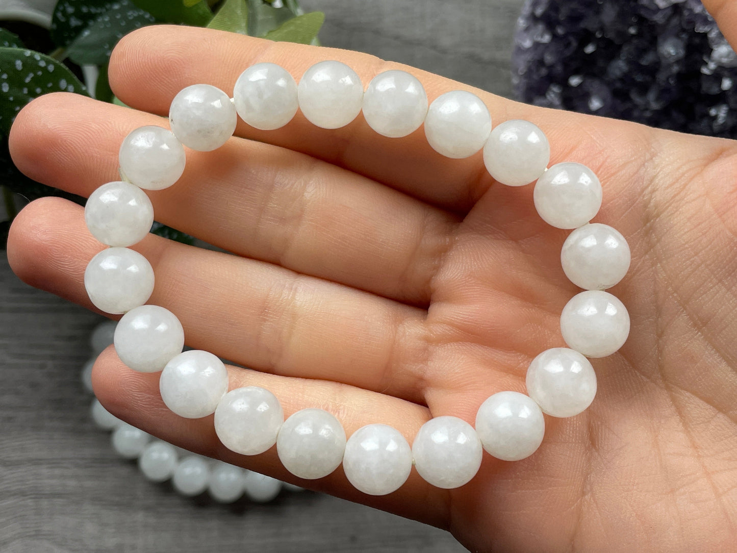 White Chalcedony Bracelet 8mm