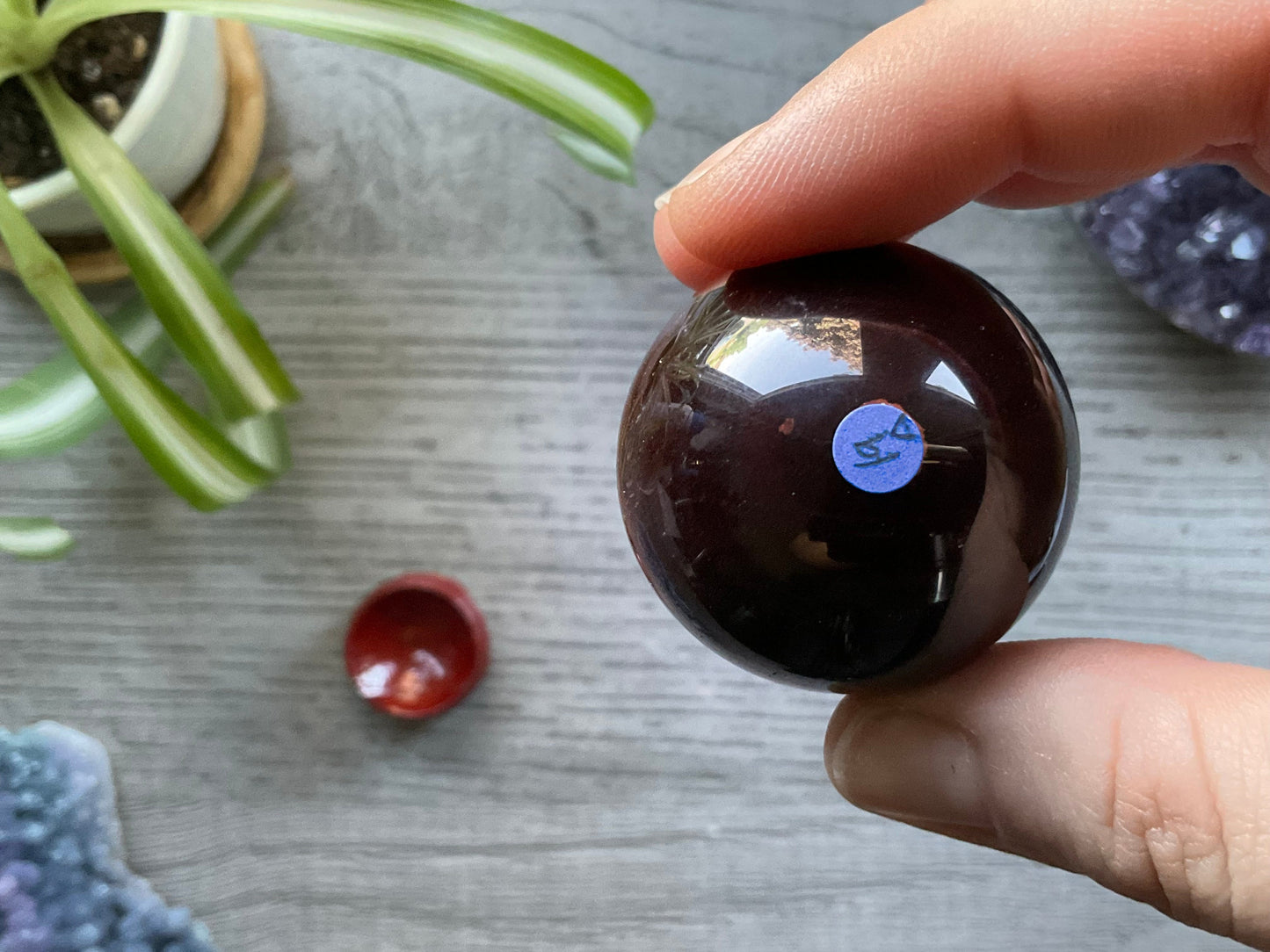 Red Tiger's Eye Crystal Sphere 37mm (A) bottom