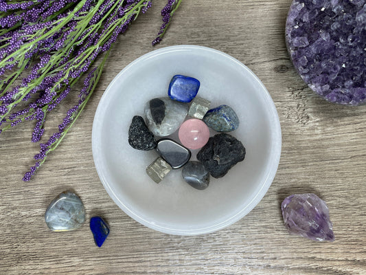 White Marble Crystal Bowl top