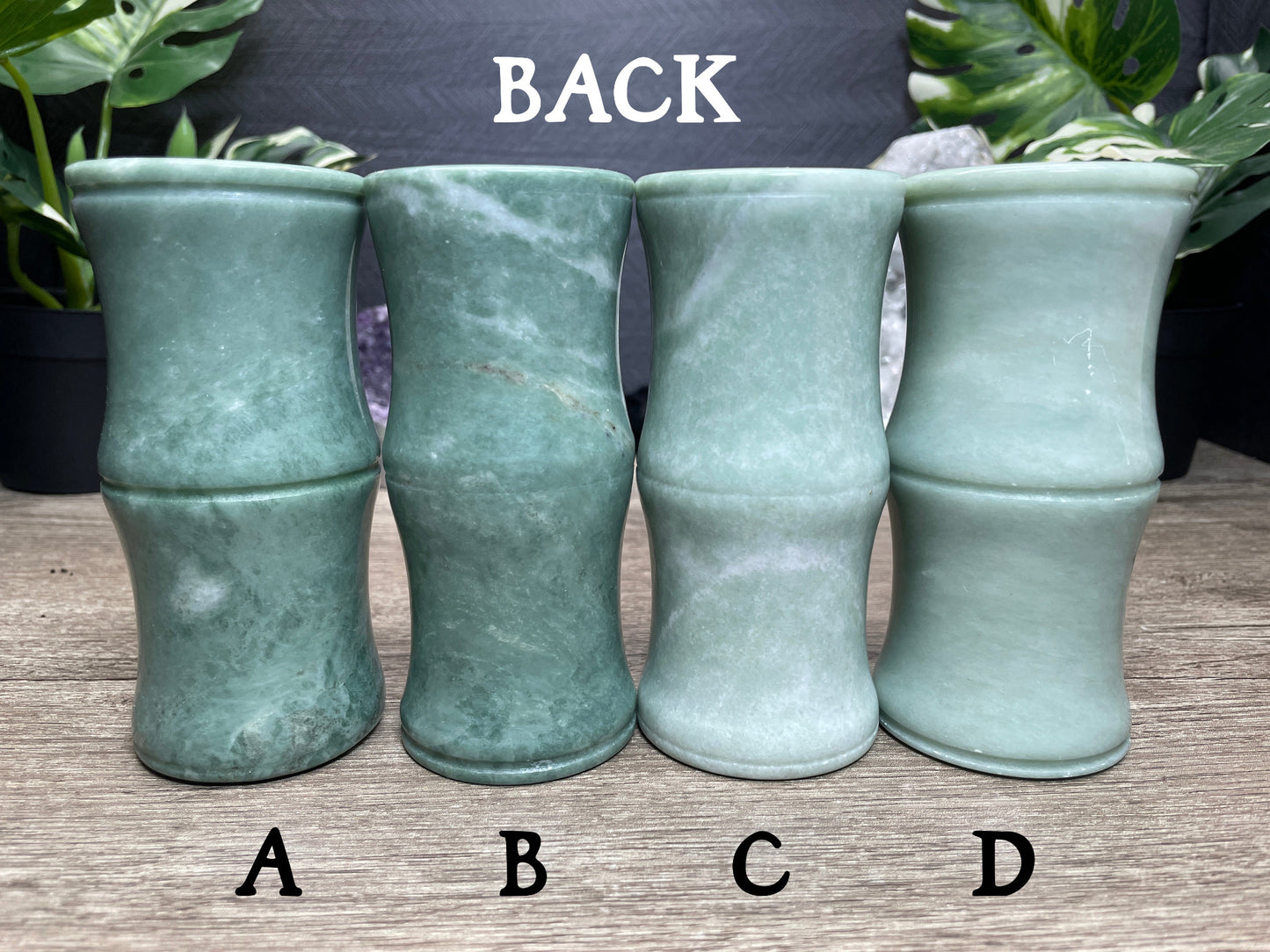 Lushan "Jade" Bamboo Vase Crystal Carving, back