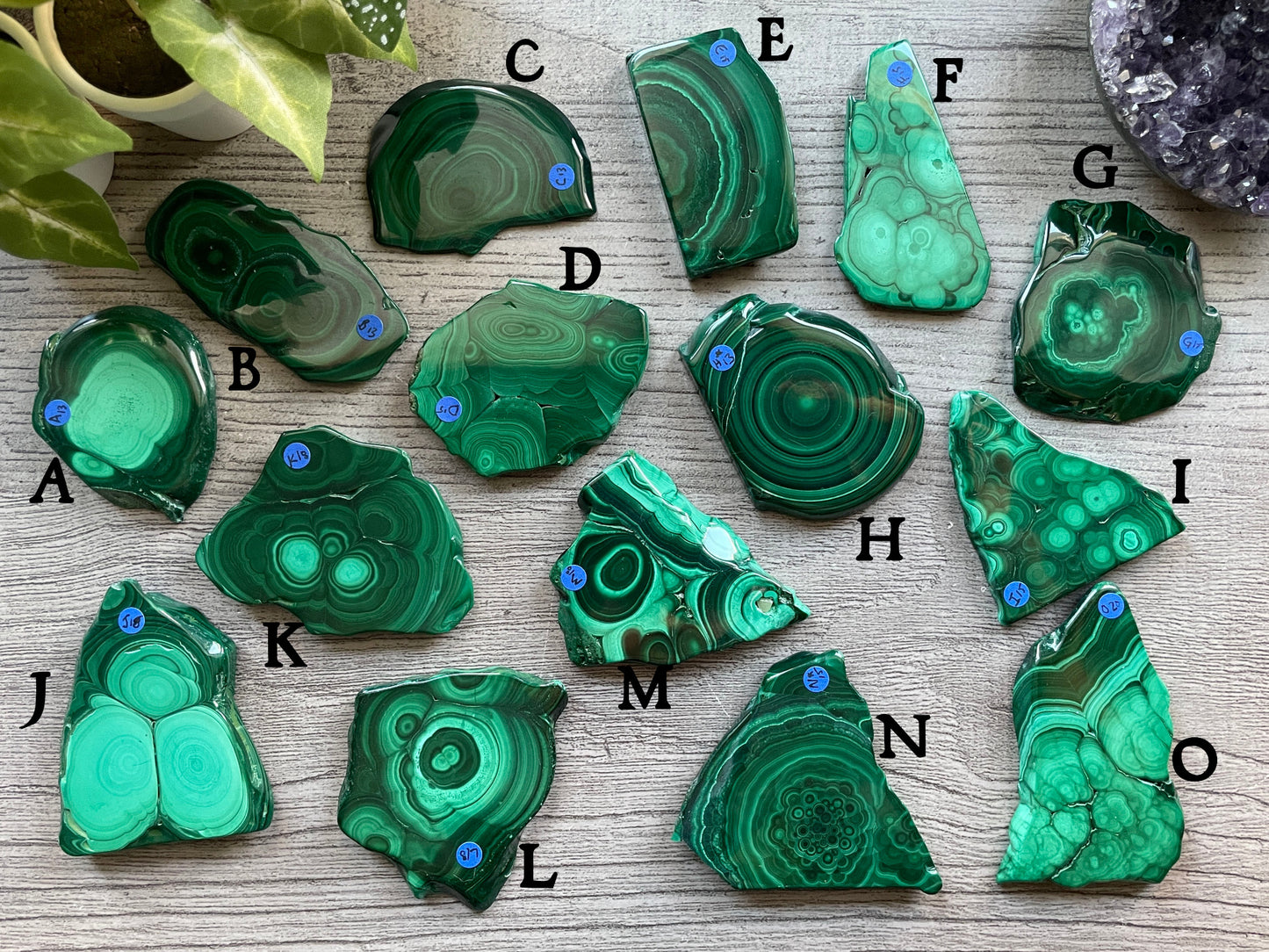 Malachite Polished Slabs (20-80g) back