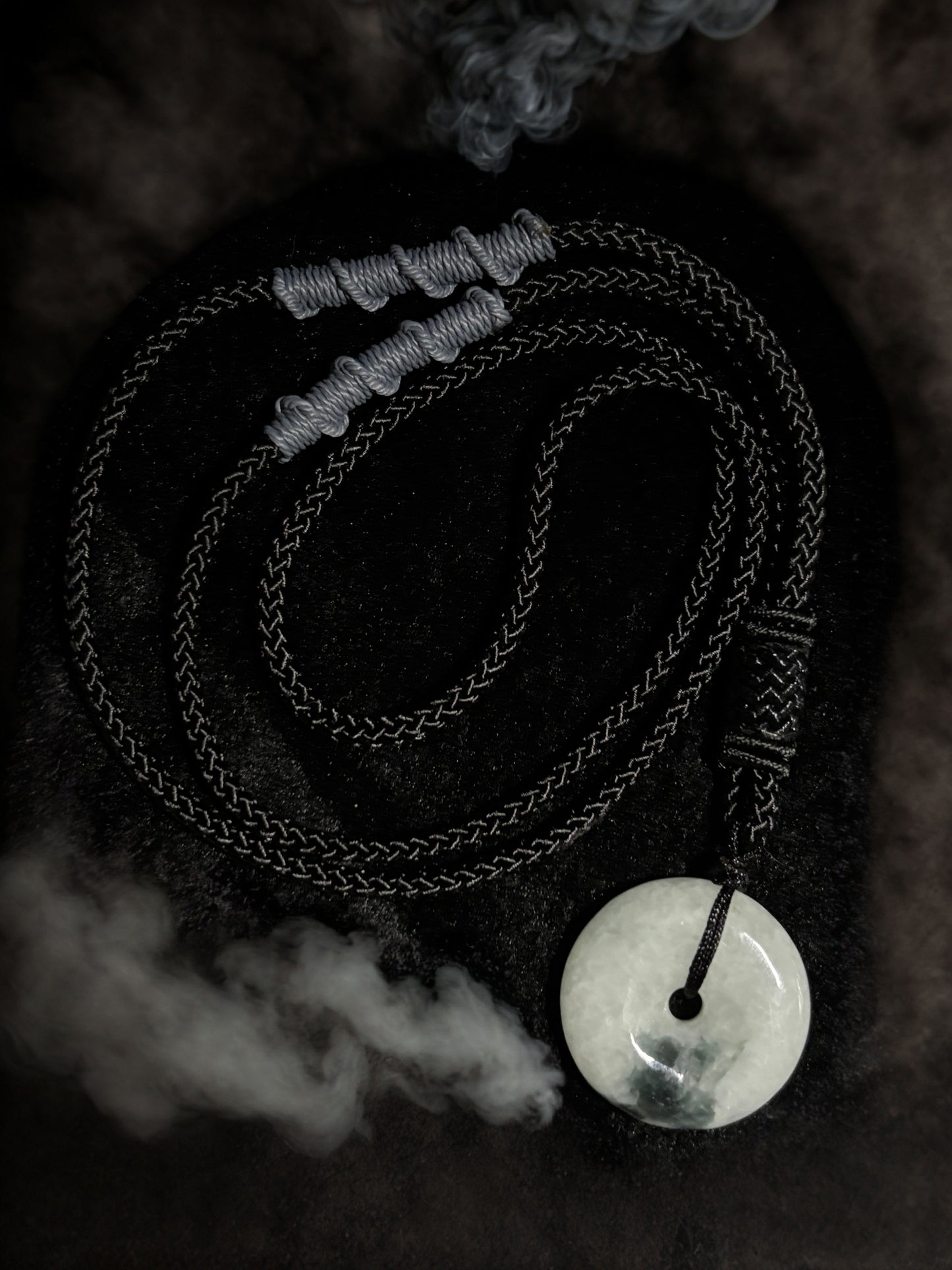 Genuine Jade Donut Macramé Necklace - The Wandering Fox Emporium, Your Crystal Store (C)