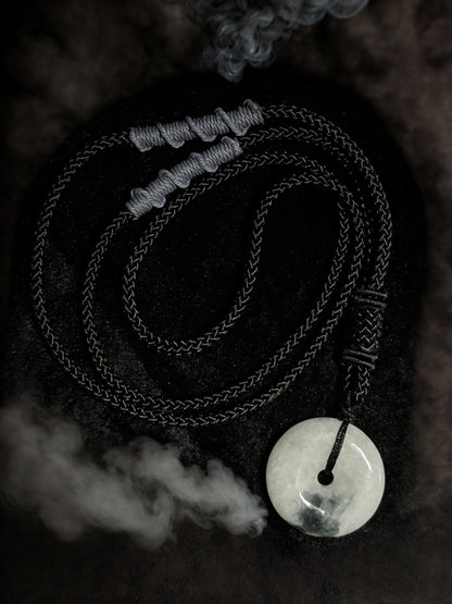 Genuine Jade Donut Macramé Necklace - The Wandering Fox Emporium, Your Crystal Store (C)
