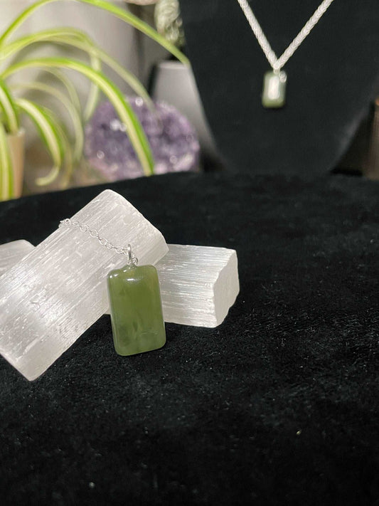 Genuine Green Jade Necklace - The Wandering Fox Emporium, Your Crystal Store