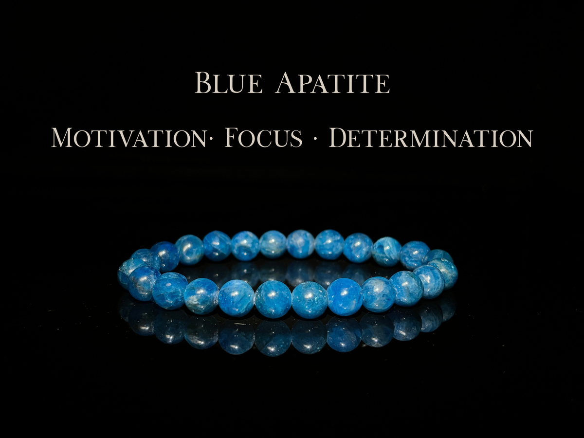 Blue Apatite Bracelet 8mm | The Wandering Fox Emporium
