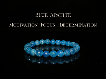 Blue Apatite Bracelet 8mm | The Wandering Fox Emporium