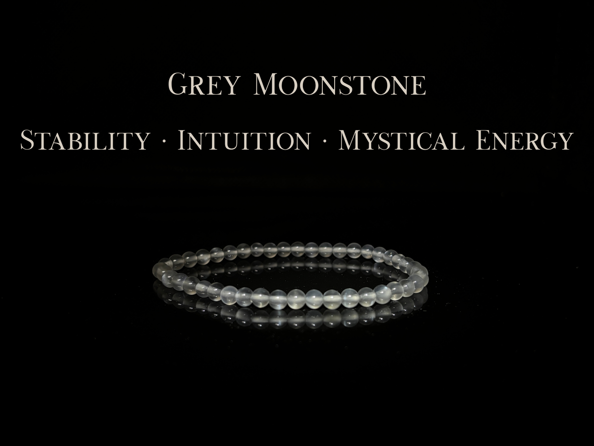 Grey Moonstone Bracelet 4mm | The Wandering Fox Emporium