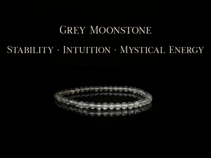Grey Moonstone Bracelet 4mm | The Wandering Fox Emporium